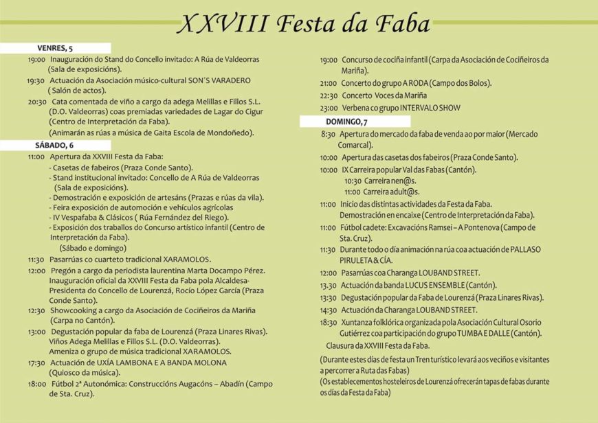 Programación Festa da Faba